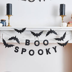 Hootyballoo by Club Green - Spooky Boo Bat Felt Garland x3 1.5m - Pretty Day
