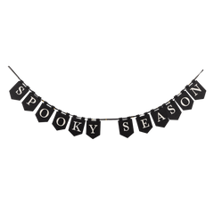 Black 'Spooky Season' banner on a white background