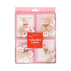 Ice Cream Valentine's Cards and Eraser Set 12pk.