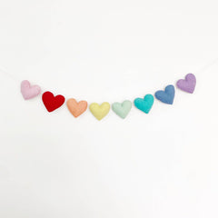 Valentine's Rainbow Felt Heart Garland