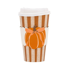 Striped Bow Pumpkin Pink To Go Cups 8pk.