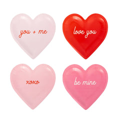 Conversation Heart Shaped Plate Set 8pk.