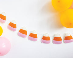 Candy Corn Puffy Felt Halloween Banner - Pretty Day
