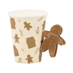 Whimsy Gingerbread Handled Paper Cup - 8pk - Pretty Day