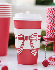 Red Christmas Bows To Go Cup 8pk. - Pretty Day