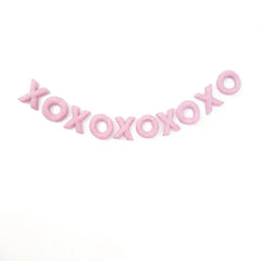 Baby Pink XOXOXOXOXO Felt Banner - Pretty Day