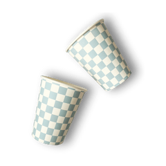 Blue Checkered Cups 8pk. - Pretty Day