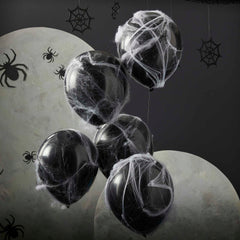 Spiders and Cobwebs Halloween 12" Balloons-5pk. - Pretty Day