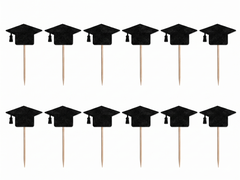 Grad Cap Cupcake Toppers - 12 pk