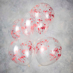 Blood Print Halloween Party 12" Balloons-5pk. - Pretty Day