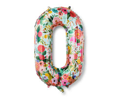 Garden Party Numbered Jumbo Foil Balloon 0