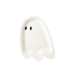 Hey Pumpkin Ghost Shaped Paper Plate 8pk.