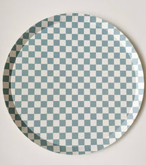 Josi James - Checkered Blue Plate, XL (Set of 8) - Pretty Day