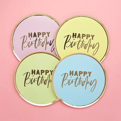 Hootyballoo by Club Green - Pastel 'Happy Birthday' Paper Plates 8 Pack - Pretty Day