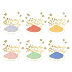 Happy Birthday & Stars Party Hats ( Glitter) - Pretty Day