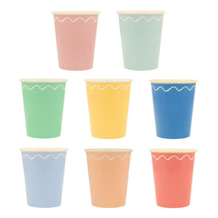 Mixed Wavy Line Cups - Pretty Day