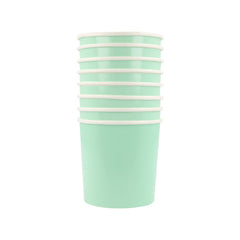 Sea Foam Green Cups - 8 pk - Pretty Day
