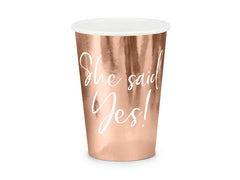 She Said Yes! Rose Gold Cups-6pk. JN23 S1016 - Pretty Day