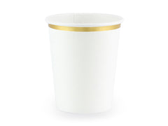 White & Gold Cups 6pk. - Pretty Day