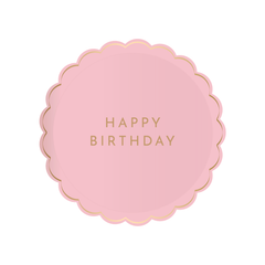 Bonjour Fête - PETAL PINK SIGNATURE HAPPY BIRTHDAY SMALL PLATE - Pretty Day