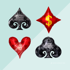 Playing Card Foil Balloon Set – 4 Pack