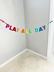 Play All Day Rainbow Felt Banner