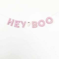 Pink Hey Boo Felt Banner - Pretty Day