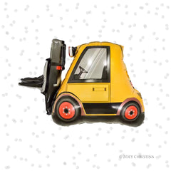 Forklift Construction Truck Foil Balloon