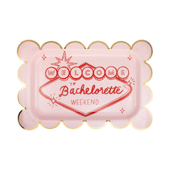 Lucky In Love Bachelorette Scalloped Plate 8pk