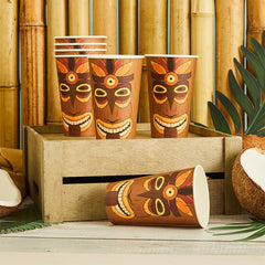 Tropical Tiki Paper Cups 16oz 8 pk.