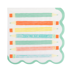 Back To School Pencil Cocktail Napkin 24pk.