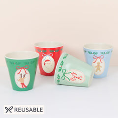Jolly Christmas Reusable Cups 4pk.