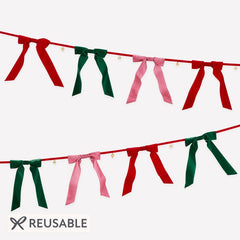 Velvet Bow Bell Christmas Garland
