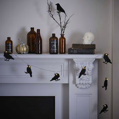 Crow Halloween Bunting with Lights - Pretty Day