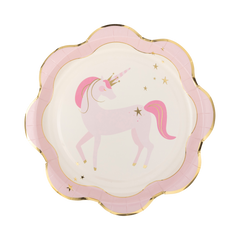 Pink Unicorn Ruffle Edge Plate - Pretty Day