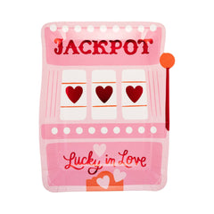 Valentine's Slot Machine Shaped Plate 8pk.