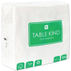 Plain White Compostable Paper Napkins 100pk. - Pretty Day