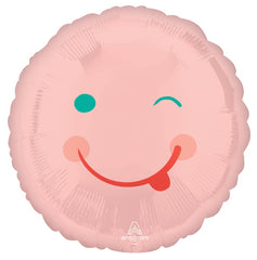 Pink Smiley Happy Face Foil Balloon - Pretty Day