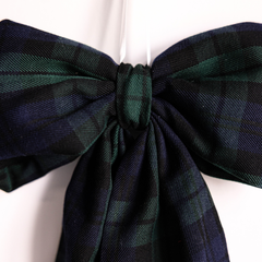 Holiday Plaid Green Fabric Bow: Small