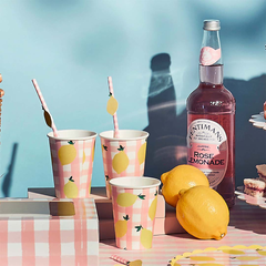 Hootyballoo by Club Green - Lemon & Gingham Paper Cups 8 Pack - Pretty Day
