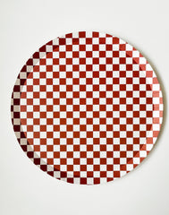 Josi James - Checkered Red Plate, XL (Set of 8) - Pretty Day