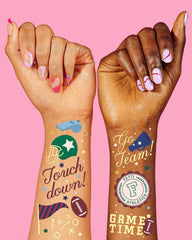 xo, Fetti - Varsity Tats - 64 foil temporary tattoos, football party, superbowl - Pretty Day