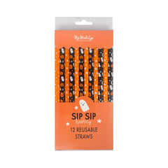 Ghosts and Jacks Reusable Straws 12pk. - Pretty Day