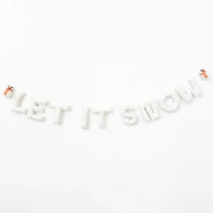 Let it Snow Christmas Felt Banner - Pretty Day