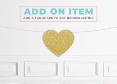 Banner Add On- Gold Glitter Heart - Pretty Day