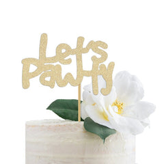 Let's Pawty Cake Topper, Dog Themed Party Decorations, Puppy Adoption Party Decor - Pretty Day