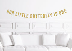 Butterfly 1st Birthday Decor, Our Little Butterfly is One Banner, Decorations for a Butterfly First Birthday Girl - Pretty Day