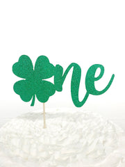 Shamrock One St Patricks Day First Birthday Cake Topper, St Patrick's Day Decor for 1st Birthday Boy Girl Cake Sign - Pretty Day