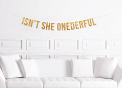 Isn't She Onederful Banner, Girl's 1st Birthday Party Decorations, First Birthday Decor - Pretty Day