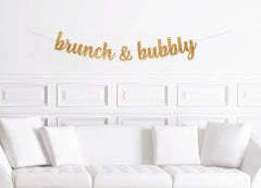 Brunch & Bubbly Banner, Bridal Shower Brunch Decorations, Engagement Party Brunch Decor, Girls Weekend Decoration - Pretty Day